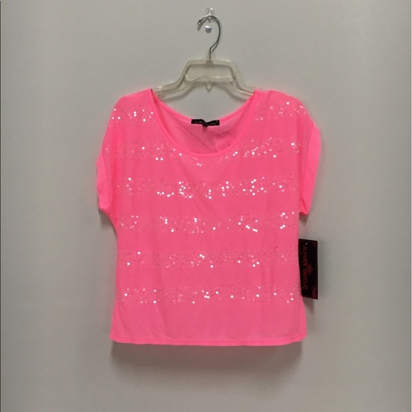 Almost Famous Tops - ALMOST Famous sequined tee.